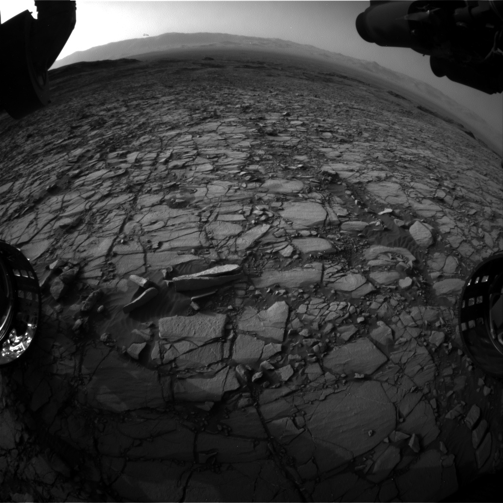 Nasa's Mars rover Curiosity acquired this image using its Front Hazard Avoidance Camera (Front Hazcam) on Sol 1422, at drive 1236, site number 56