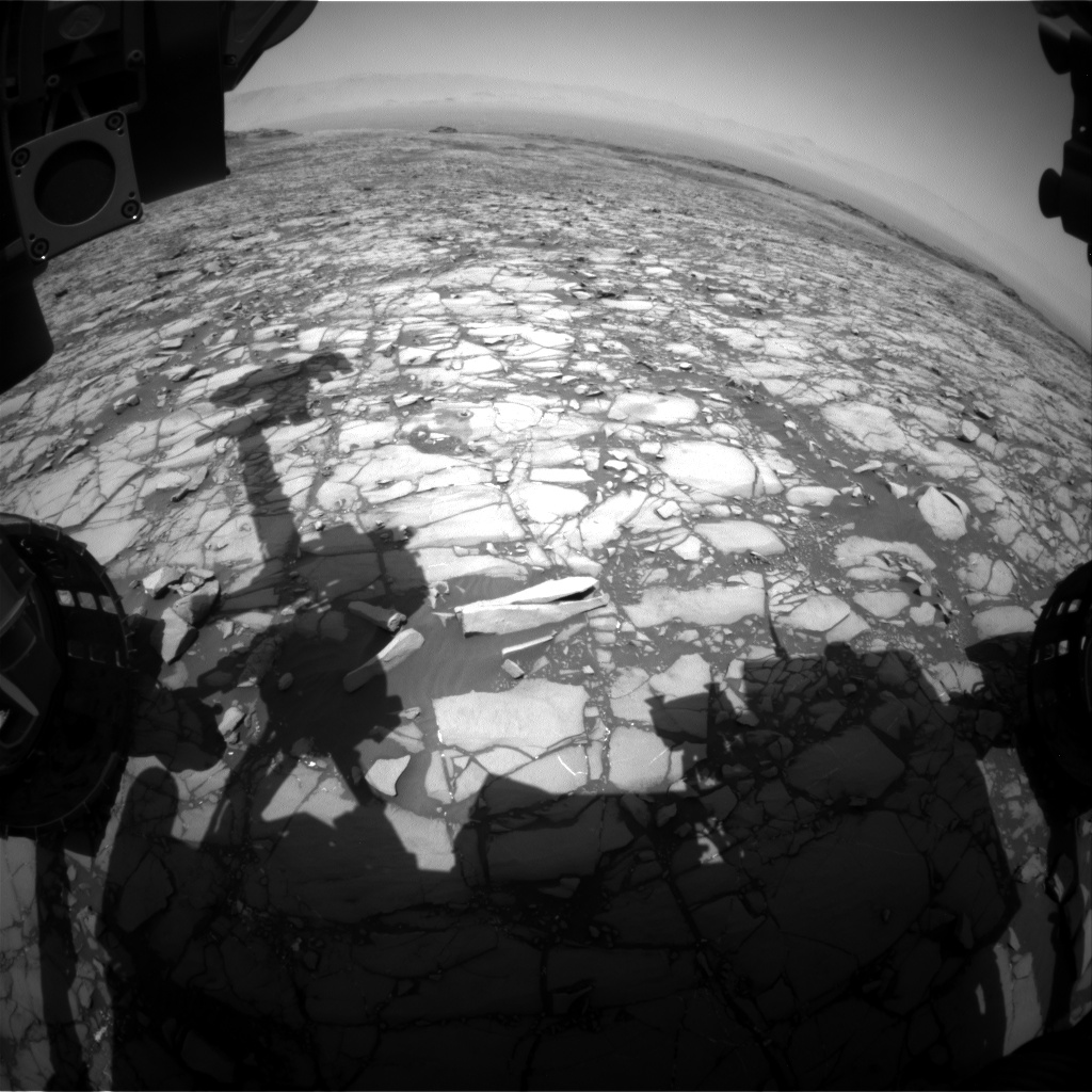 Nasa's Mars rover Curiosity acquired this image using its Front Hazard Avoidance Camera (Front Hazcam) on Sol 1424, at drive 1236, site number 56