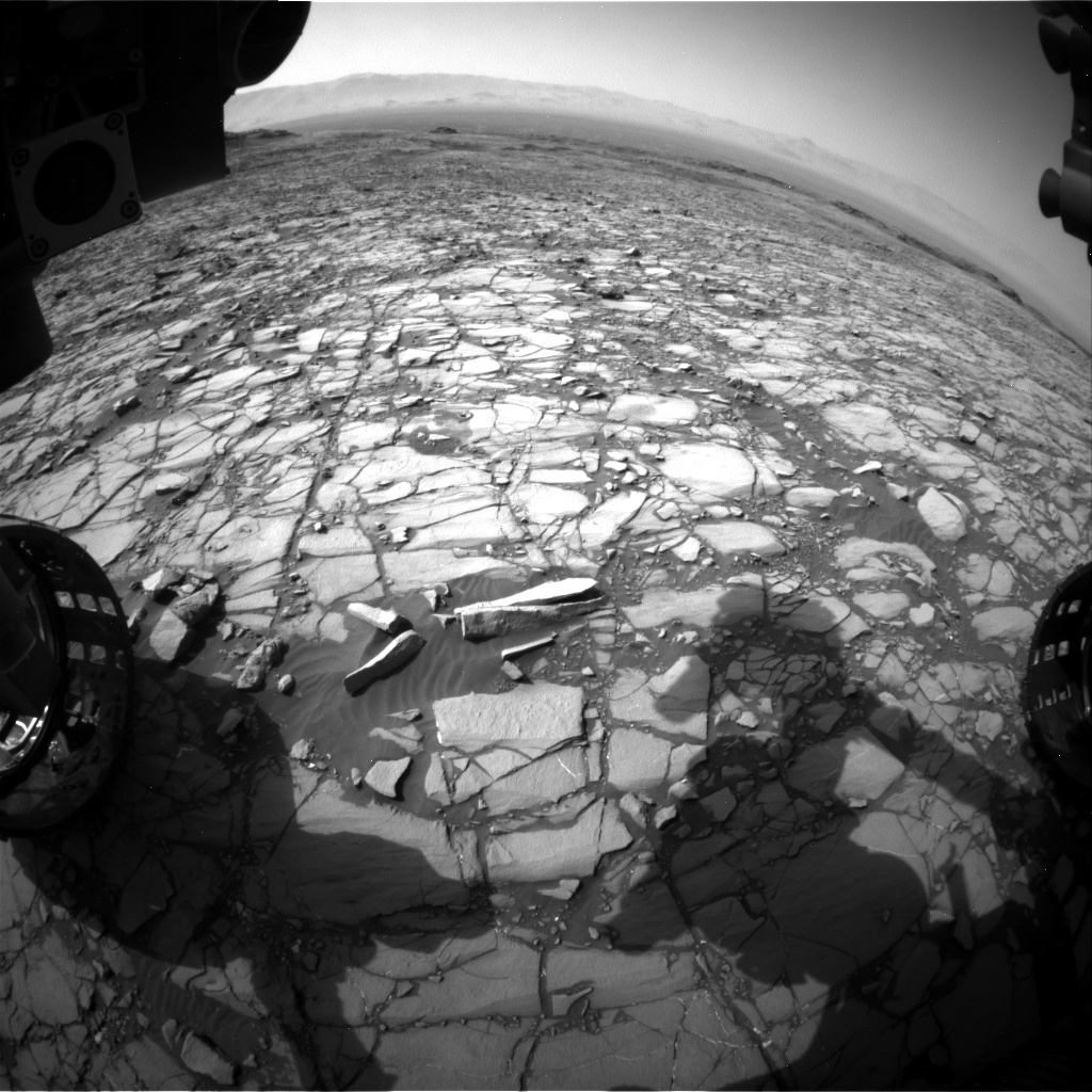 Nasa's Mars rover Curiosity acquired this image using its Front Hazard Avoidance Camera (Front Hazcam) on Sol 1425, at drive 1236, site number 56