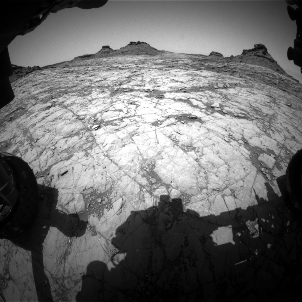 Nasa's Mars rover Curiosity acquired this image using its Front Hazard Avoidance Camera (Front Hazcam) on Sol 1430, at drive 1632, site number 56