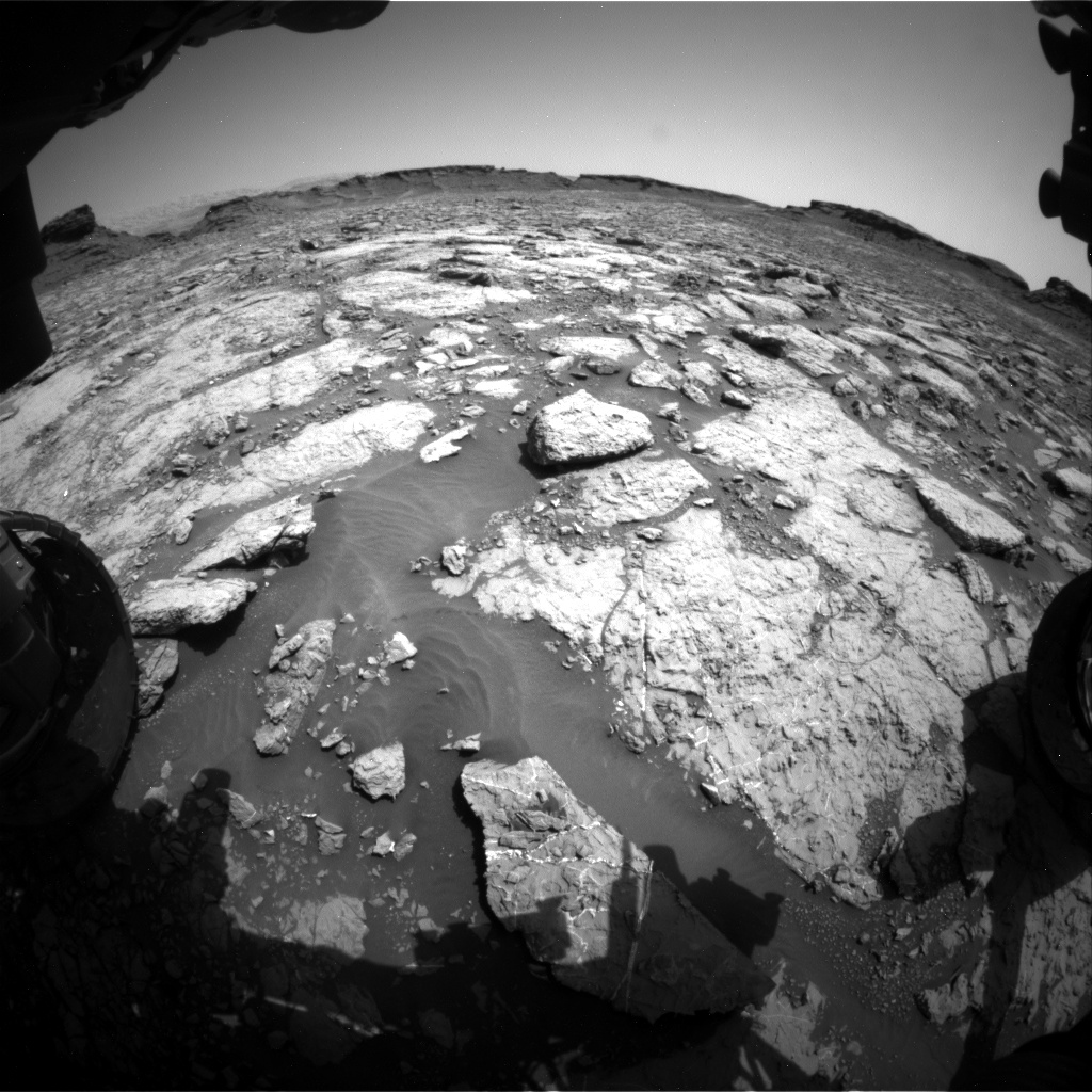 Nasa's Mars rover Curiosity acquired this image using its Front Hazard Avoidance Camera (Front Hazcam) on Sol 1433, at drive 0, site number 57
