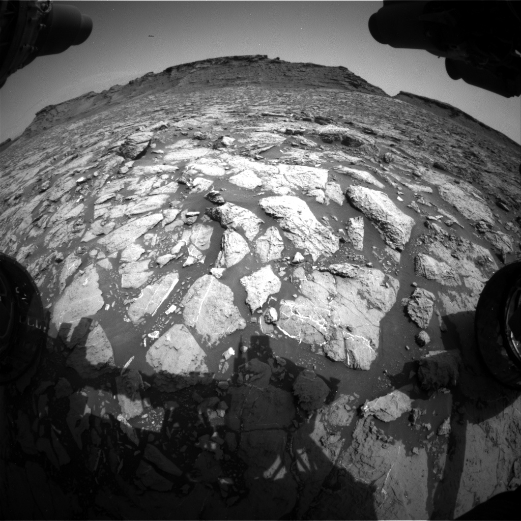 Nasa's Mars rover Curiosity acquired this image using its Front Hazard Avoidance Camera (Front Hazcam) on Sol 1439, at drive 1020, site number 57