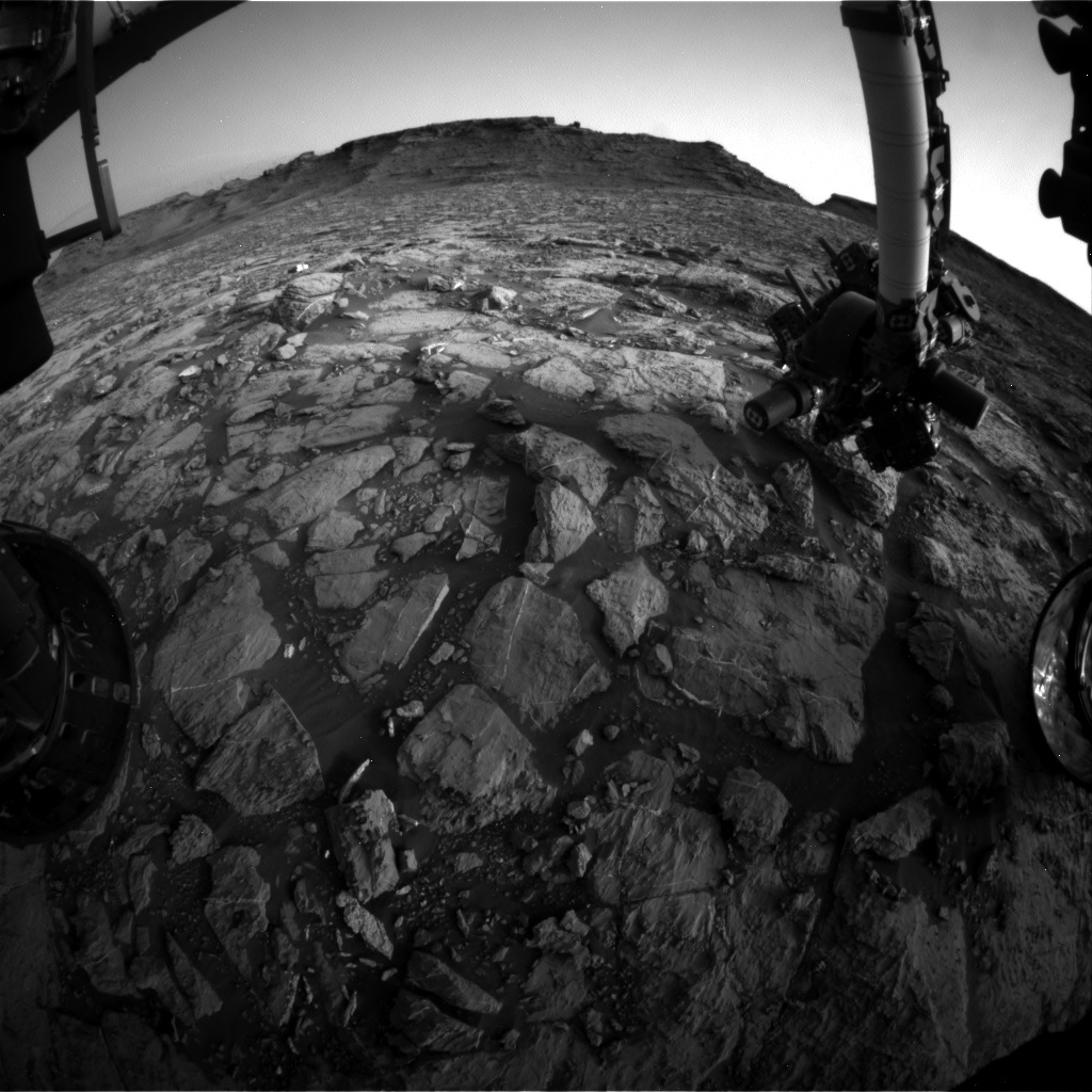 Nasa's Mars rover Curiosity acquired this image using its Front Hazard Avoidance Camera (Front Hazcam) on Sol 1444, at drive 1020, site number 57