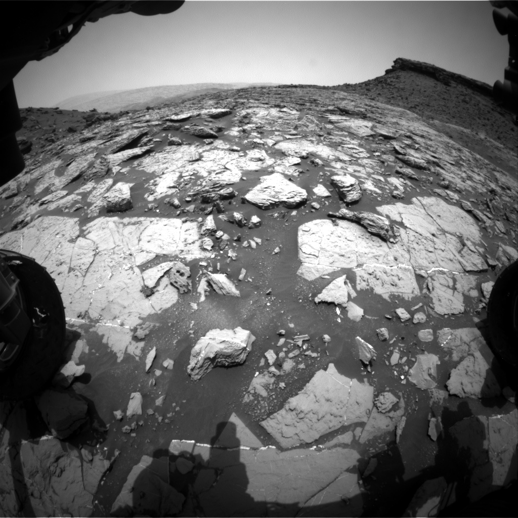 Nasa's Mars rover Curiosity acquired this image using its Front Hazard Avoidance Camera (Front Hazcam) on Sol 1449, at drive 1942, site number 57