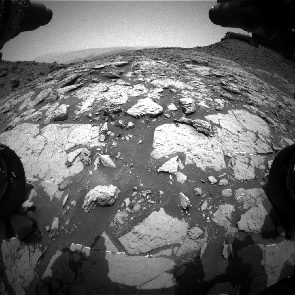 Nasa's Mars rover Curiosity acquired this image using its Front Hazard Avoidance Camera (Front Hazcam) on Sol 1449, at drive 1942, site number 57