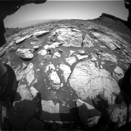 Nasa's Mars rover Curiosity acquired this image using its Front Hazard Avoidance Camera (Front Hazcam) on Sol 1452, at drive 2002, site number 57