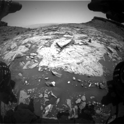 Nasa's Mars rover Curiosity acquired this image using its Front Hazard Avoidance Camera (Front Hazcam) on Sol 1452, at drive 1960, site number 57