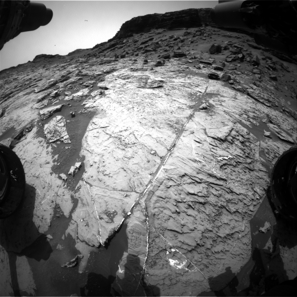 Nasa's Mars rover Curiosity acquired this image using its Front Hazard Avoidance Camera (Front Hazcam) on Sol 1455, at drive 2798, site number 57