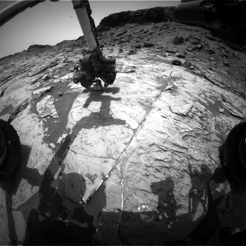 Nasa's Mars rover Curiosity acquired this image using its Front Hazard Avoidance Camera (Front Hazcam) on Sol 1458, at drive 2798, site number 57
