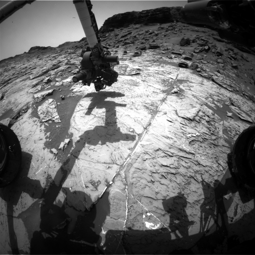 Nasa's Mars rover Curiosity acquired this image using its Front Hazard Avoidance Camera (Front Hazcam) on Sol 1461, at drive 2798, site number 57