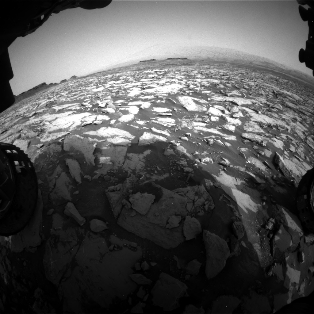 Nasa's Mars rover Curiosity acquired this image using its Front Hazard Avoidance Camera (Front Hazcam) on Sol 1468, at drive 0, site number 58