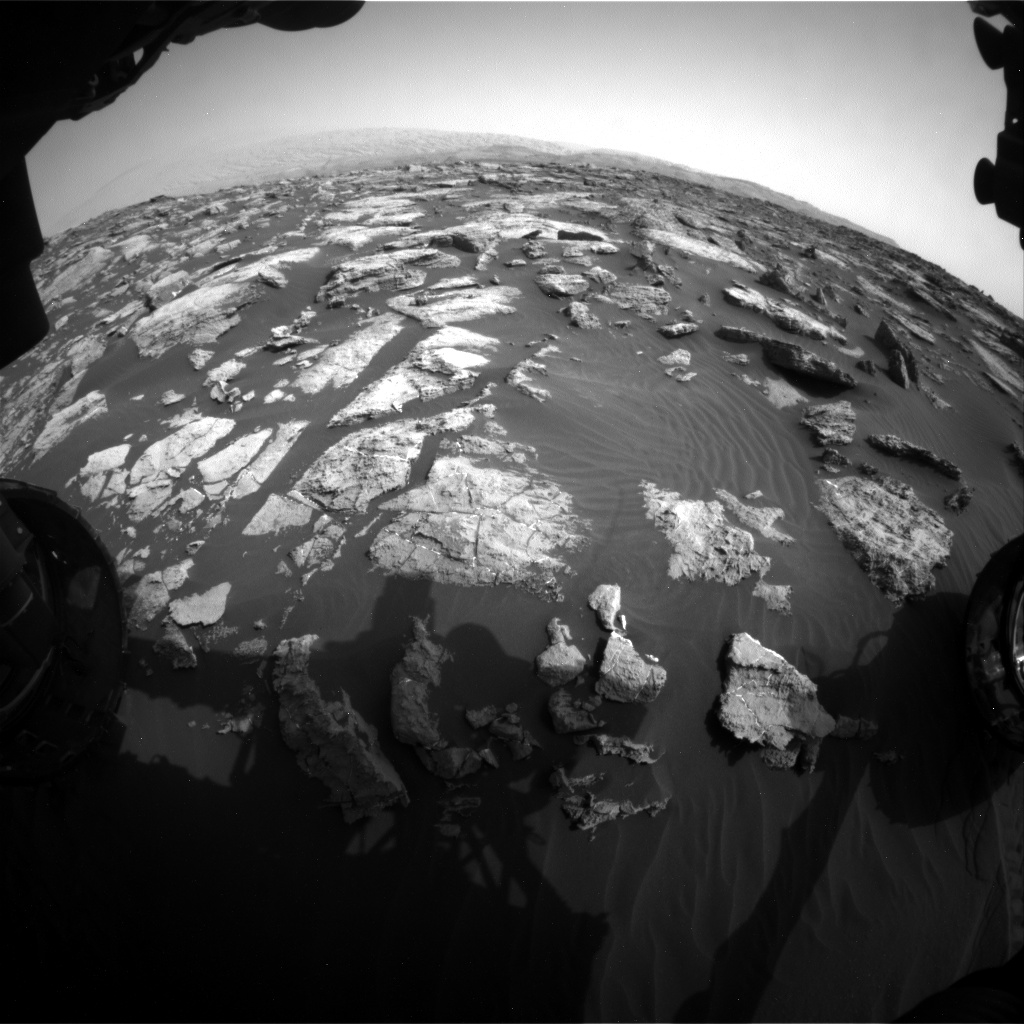 Nasa's Mars rover Curiosity acquired this image using its Front Hazard Avoidance Camera (Front Hazcam) on Sol 1471, at drive 642, site number 58