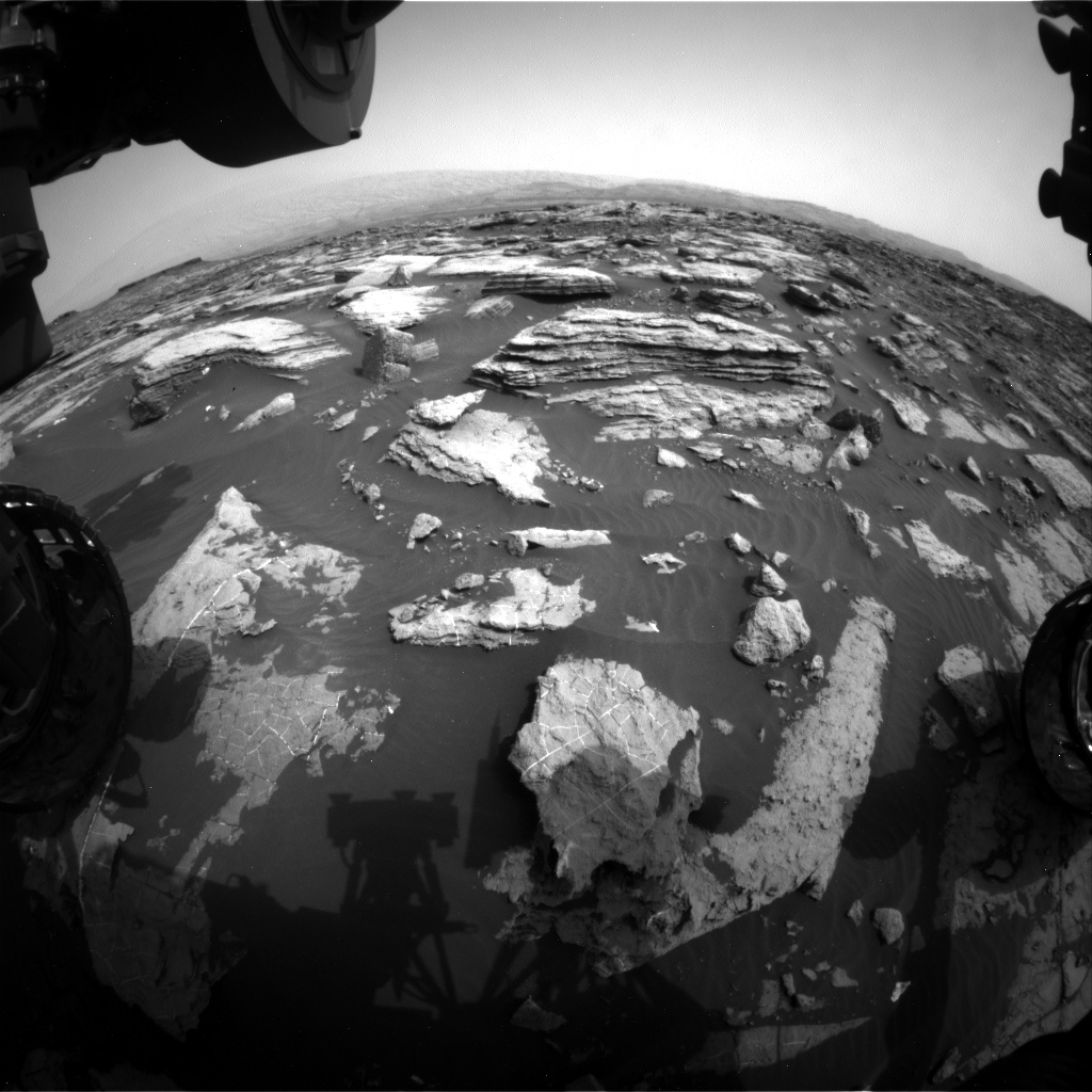 Nasa's Mars rover Curiosity acquired this image using its Front Hazard Avoidance Camera (Front Hazcam) on Sol 1473, at drive 774, site number 58