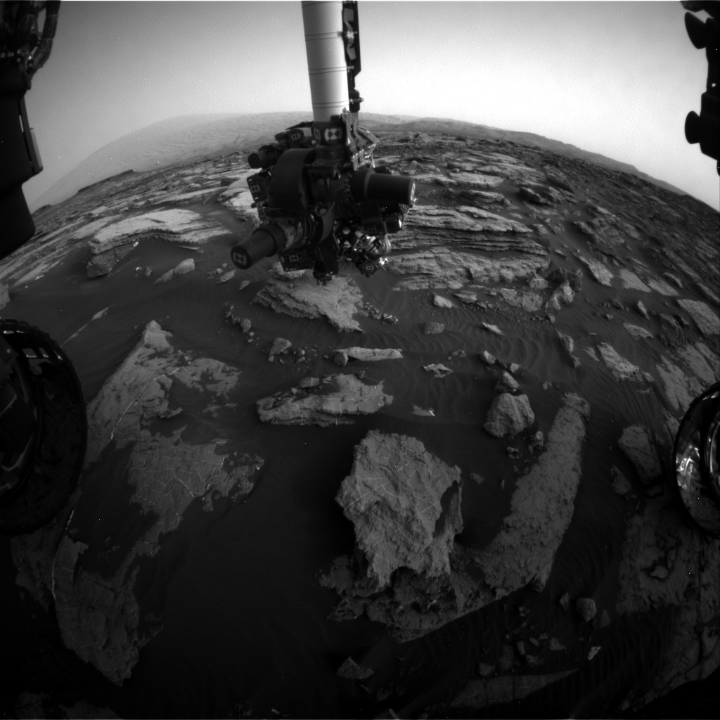 Nasa's Mars rover Curiosity acquired this image using its Front Hazard Avoidance Camera (Front Hazcam) on Sol 1474, at drive 774, site number 58