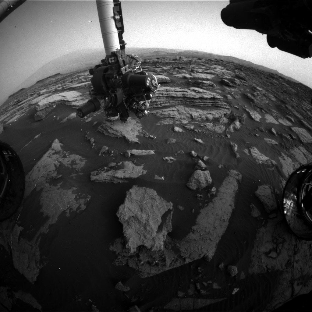 Nasa's Mars rover Curiosity acquired this image using its Front Hazard Avoidance Camera (Front Hazcam) on Sol 1474, at drive 774, site number 58