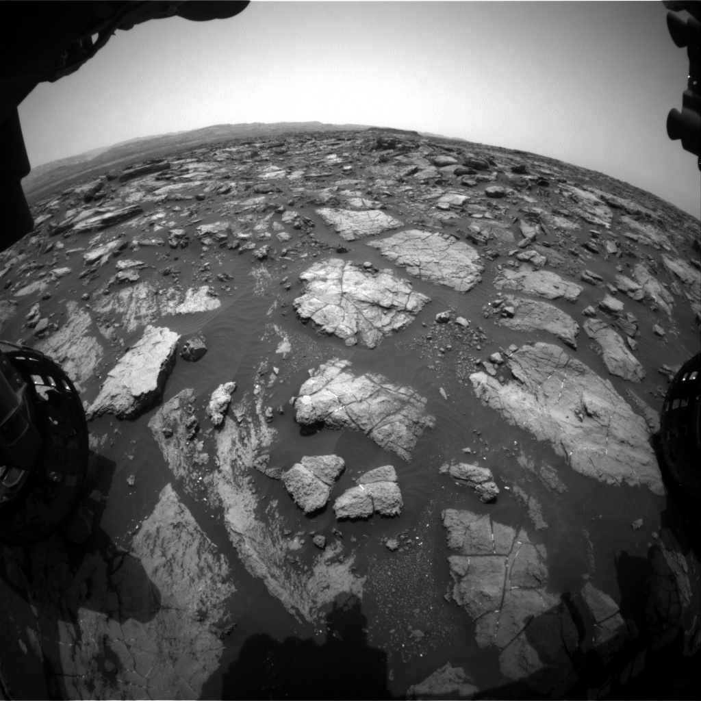 Nasa's Mars rover Curiosity acquired this image using its Front Hazard Avoidance Camera (Front Hazcam) on Sol 1476, at drive 912, site number 58