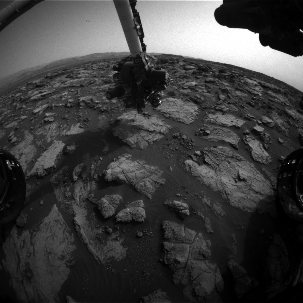 Nasa's Mars rover Curiosity acquired this image using its Front Hazard Avoidance Camera (Front Hazcam) on Sol 1477, at drive 912, site number 58