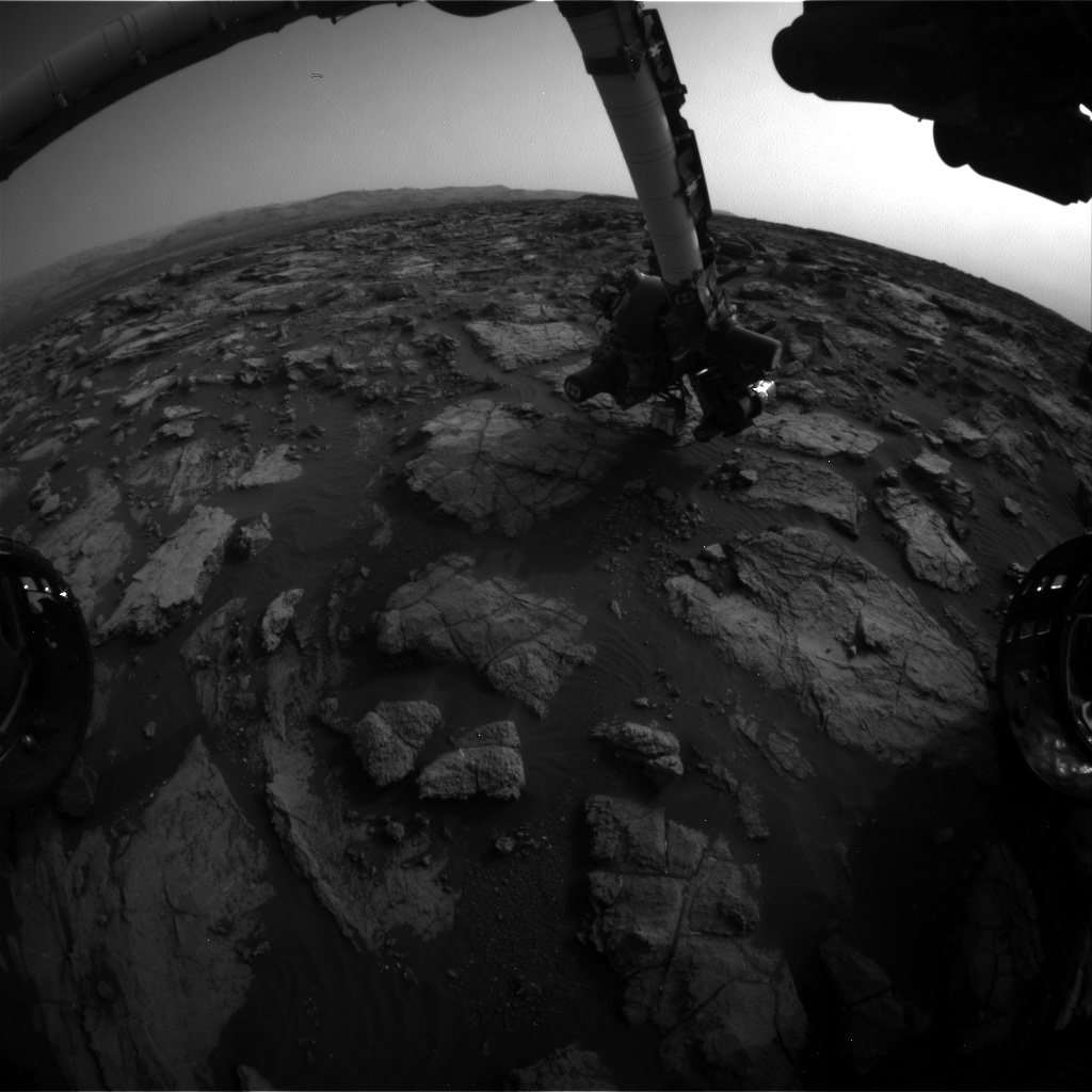 Nasa's Mars rover Curiosity acquired this image using its Front Hazard Avoidance Camera (Front Hazcam) on Sol 1477, at drive 912, site number 58