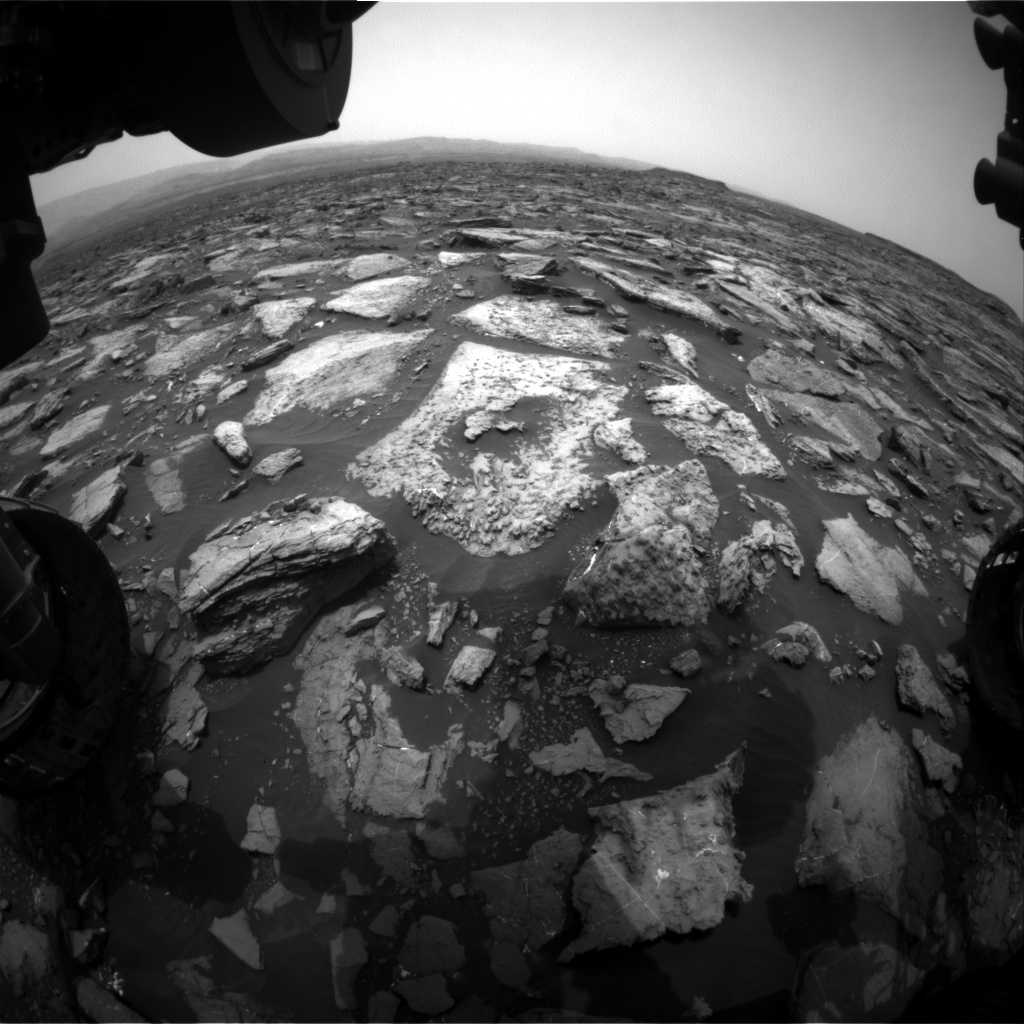 Nasa's Mars rover Curiosity acquired this image using its Front Hazard Avoidance Camera (Front Hazcam) on Sol 1479, at drive 1002, site number 58