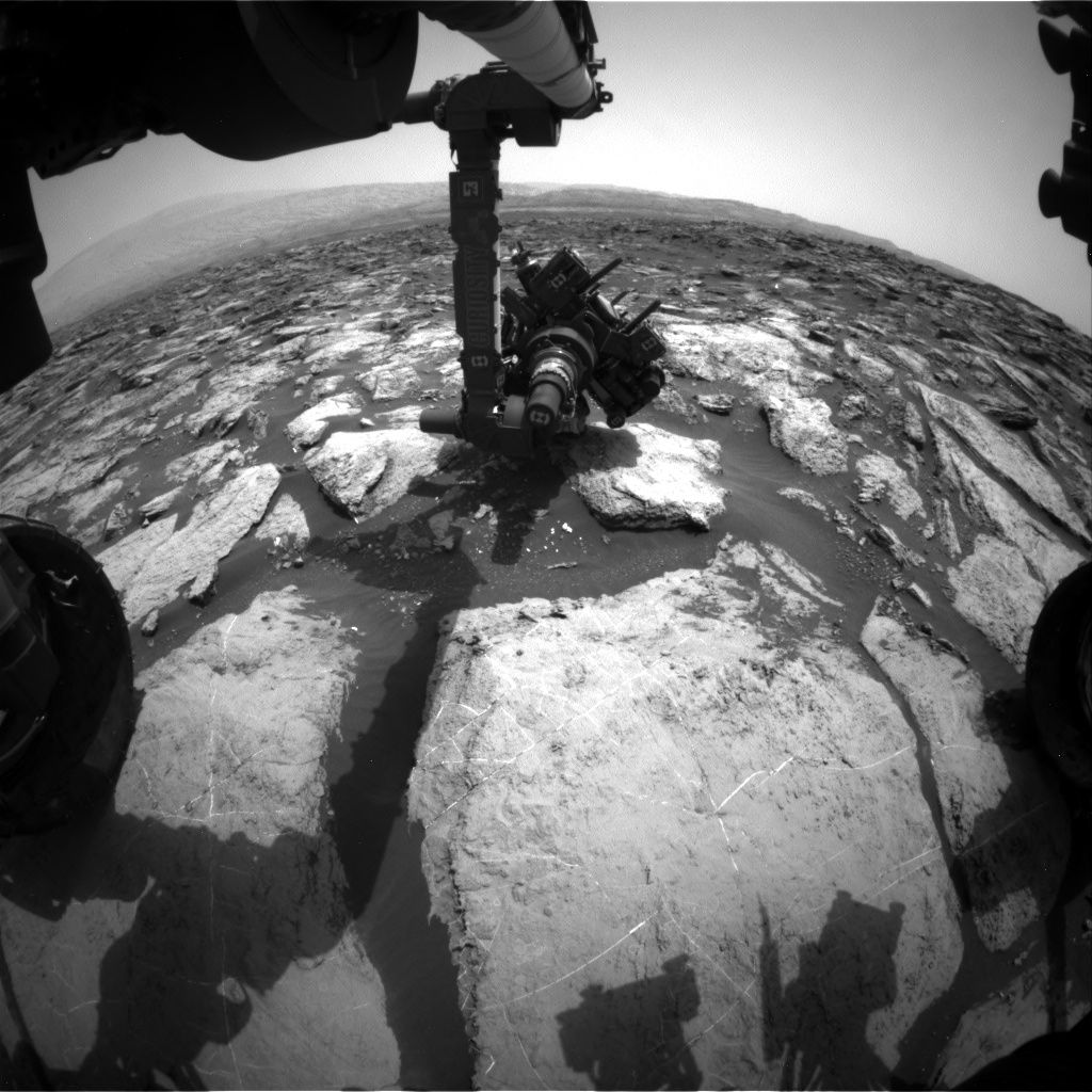 Nasa's Mars rover Curiosity acquired this image using its Front Hazard Avoidance Camera (Front Hazcam) on Sol 1484, at drive 1572, site number 58