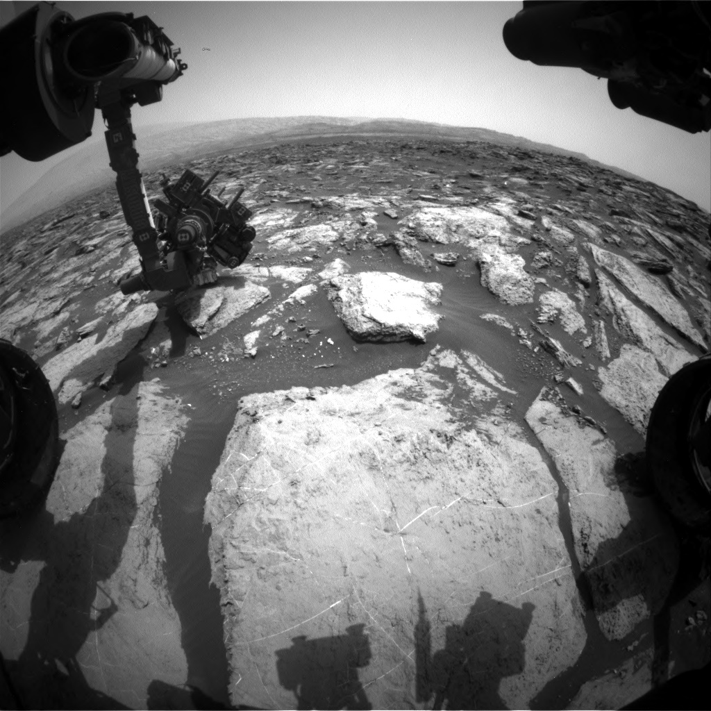 Nasa's Mars rover Curiosity acquired this image using its Front Hazard Avoidance Camera (Front Hazcam) on Sol 1484, at drive 1572, site number 58