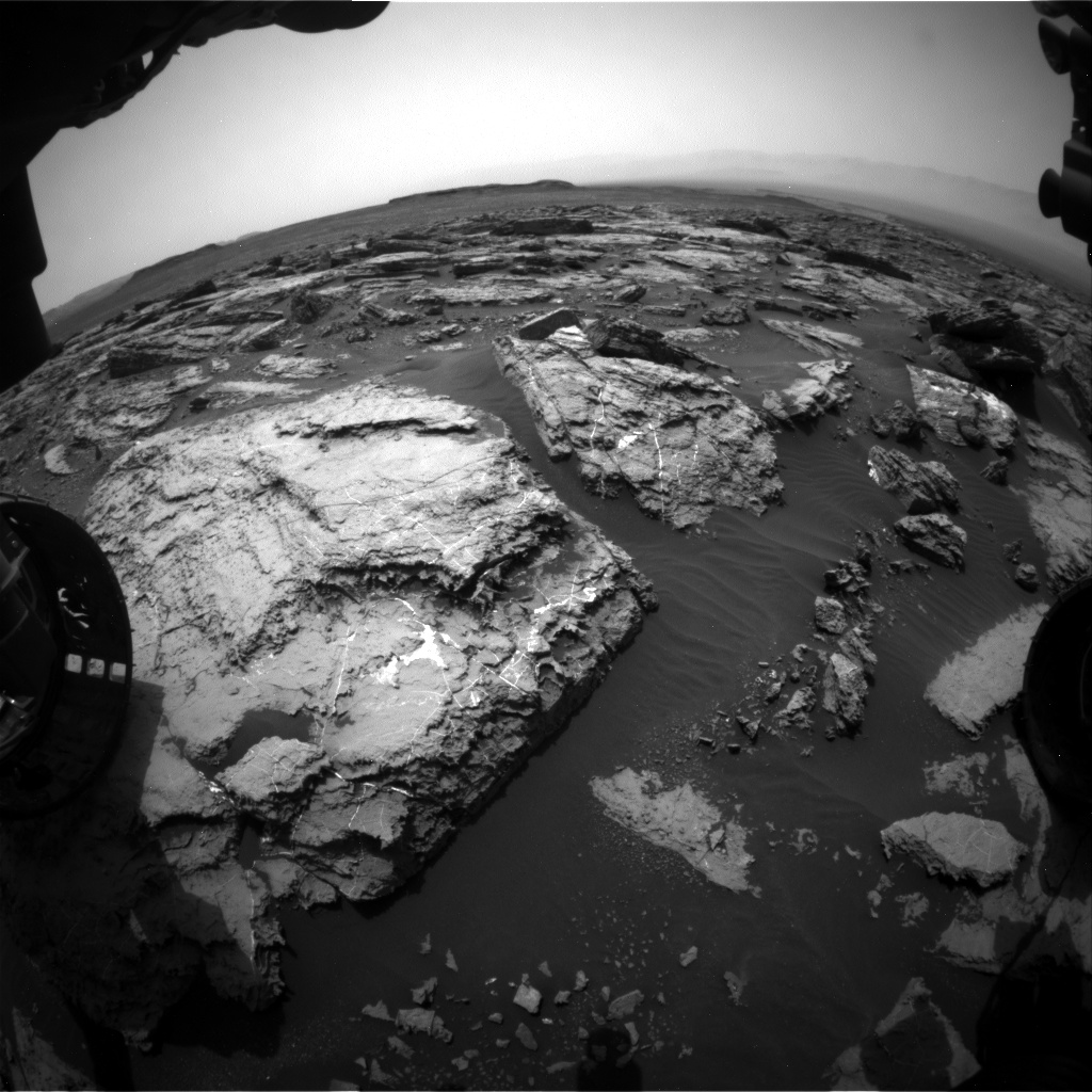 Nasa's Mars rover Curiosity acquired this image using its Front Hazard Avoidance Camera (Front Hazcam) on Sol 1487, at drive 1986, site number 58
