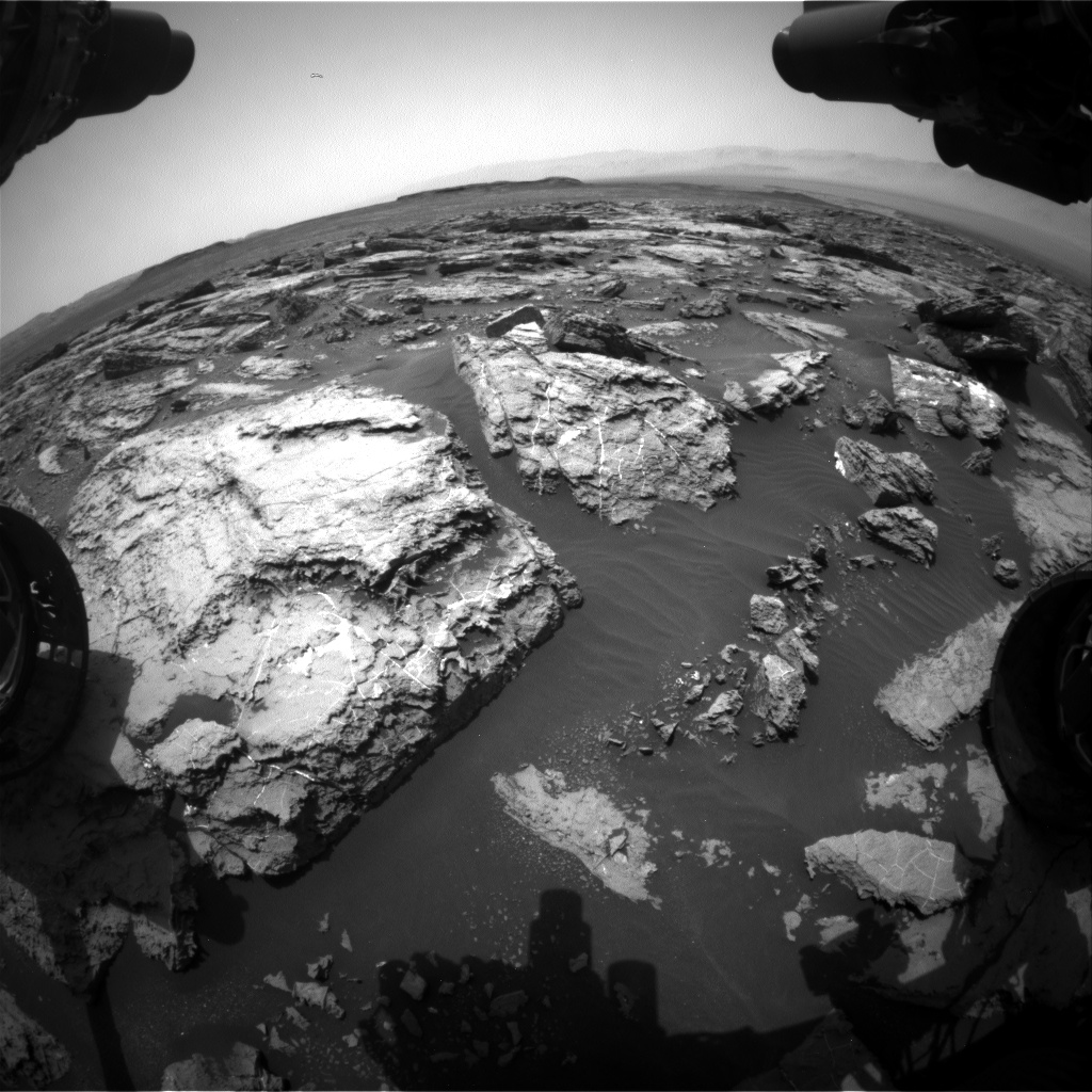 Nasa's Mars rover Curiosity acquired this image using its Front Hazard Avoidance Camera (Front Hazcam) on Sol 1488, at drive 1986, site number 58