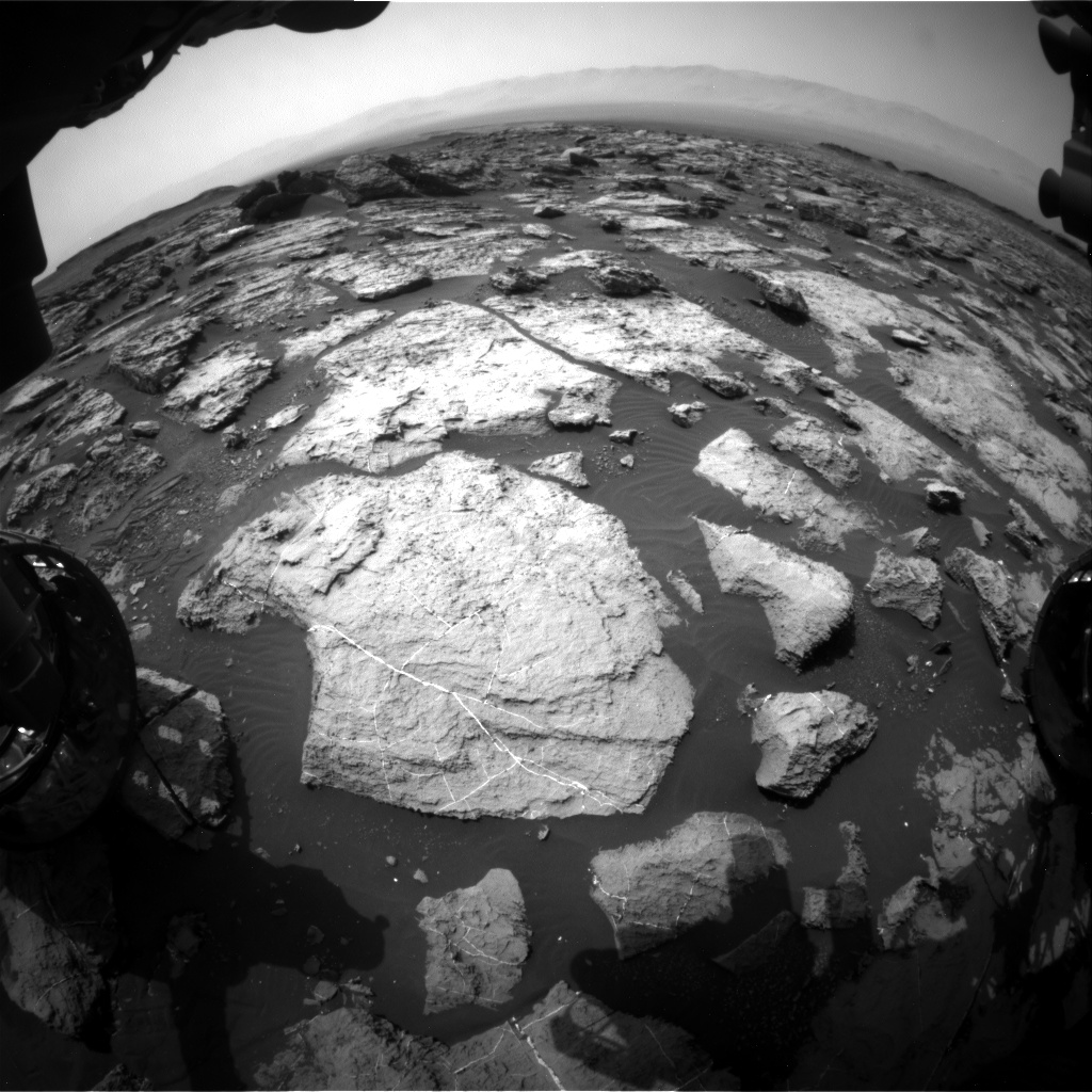 Nasa's Mars rover Curiosity acquired this image using its Front Hazard Avoidance Camera (Front Hazcam) on Sol 1489, at drive 2046, site number 58