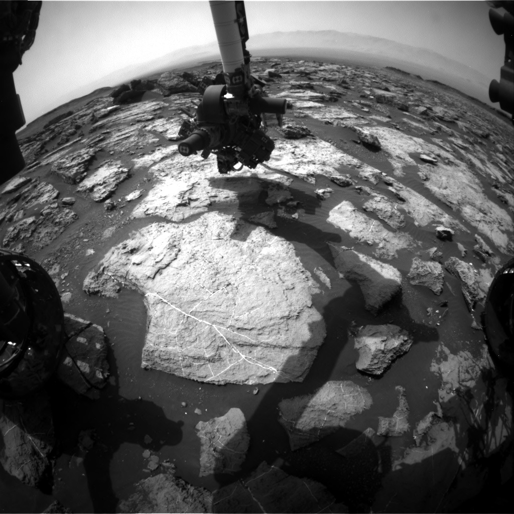 Nasa's Mars rover Curiosity acquired this image using its Front Hazard Avoidance Camera (Front Hazcam) on Sol 1495, at drive 2046, site number 58