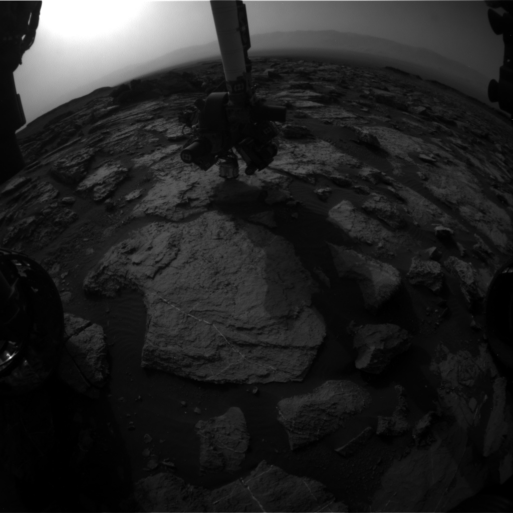 Nasa's Mars rover Curiosity acquired this image using its Front Hazard Avoidance Camera (Front Hazcam) on Sol 1497, at drive 2046, site number 58