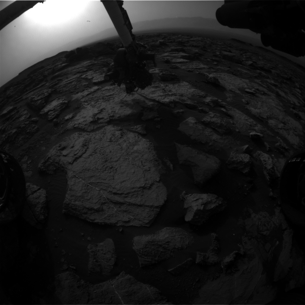 Nasa's Mars rover Curiosity acquired this image using its Front Hazard Avoidance Camera (Front Hazcam) on Sol 1497, at drive 2046, site number 58