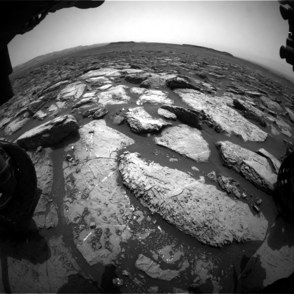 Nasa's Mars rover Curiosity acquired this image using its Front Hazard Avoidance Camera (Front Hazcam) on Sol 1499, at drive 2136, site number 58