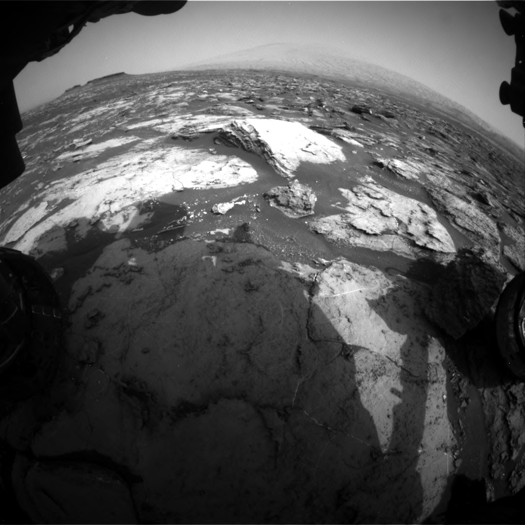 Nasa's Mars rover Curiosity acquired this image using its Front Hazard Avoidance Camera (Front Hazcam) on Sol 1500, at drive 2394, site number 58