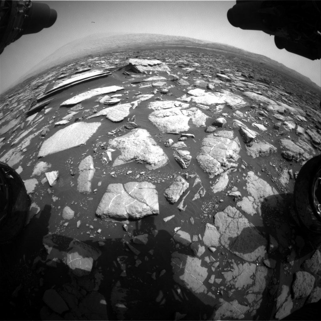 Nasa's Mars rover Curiosity acquired this image using its Front Hazard Avoidance Camera (Front Hazcam) on Sol 1502, at drive 2946, site number 58