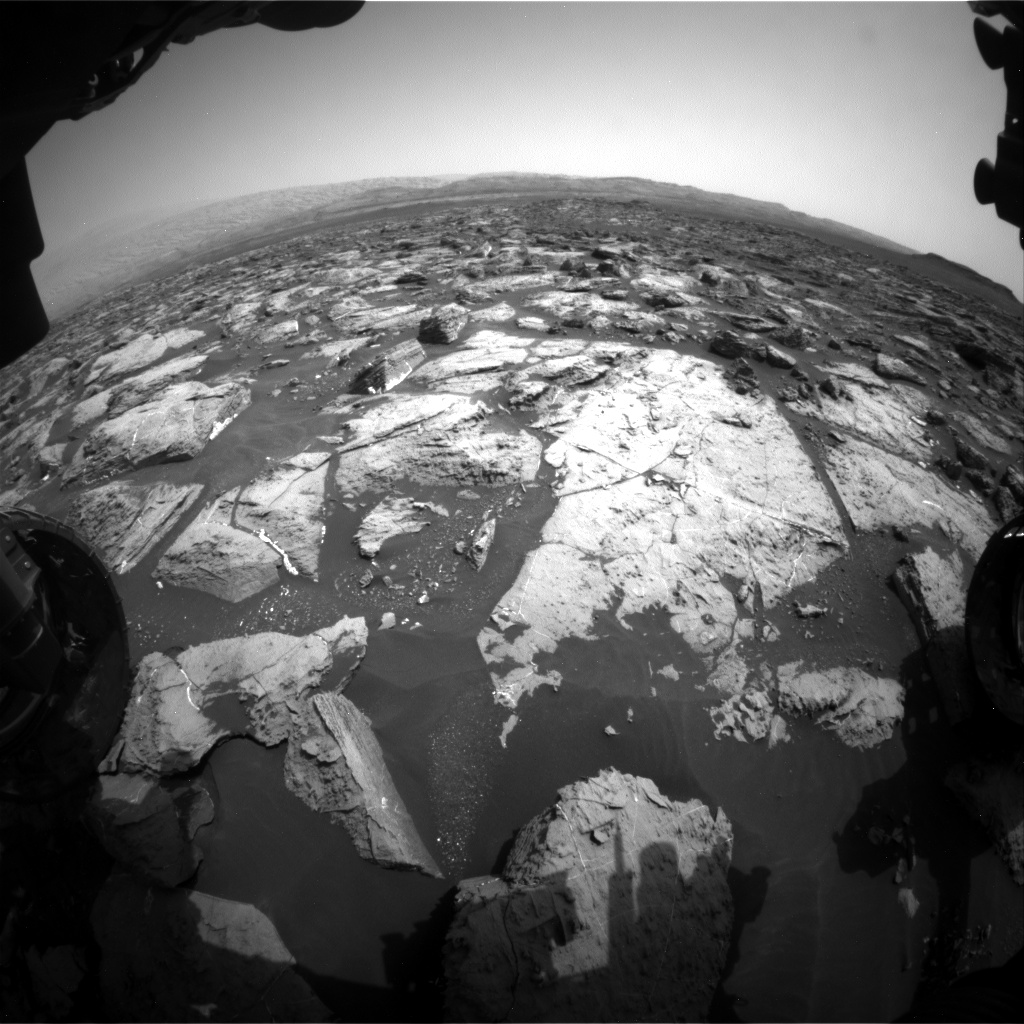 Nasa's Mars rover Curiosity acquired this image using its Front Hazard Avoidance Camera (Front Hazcam) on Sol 1503, at drive 0, site number 59