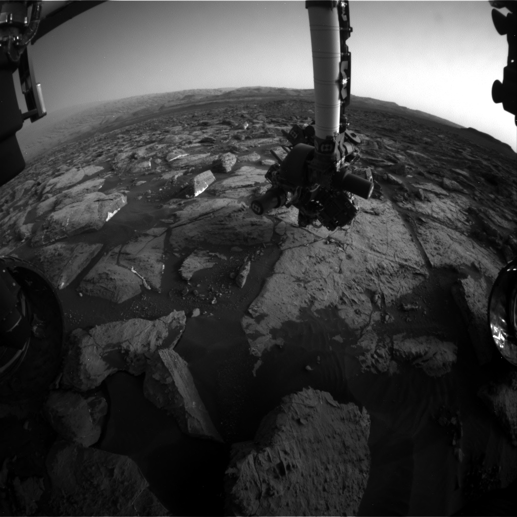Nasa's Mars rover Curiosity acquired this image using its Front Hazard Avoidance Camera (Front Hazcam) on Sol 1504, at drive 0, site number 59