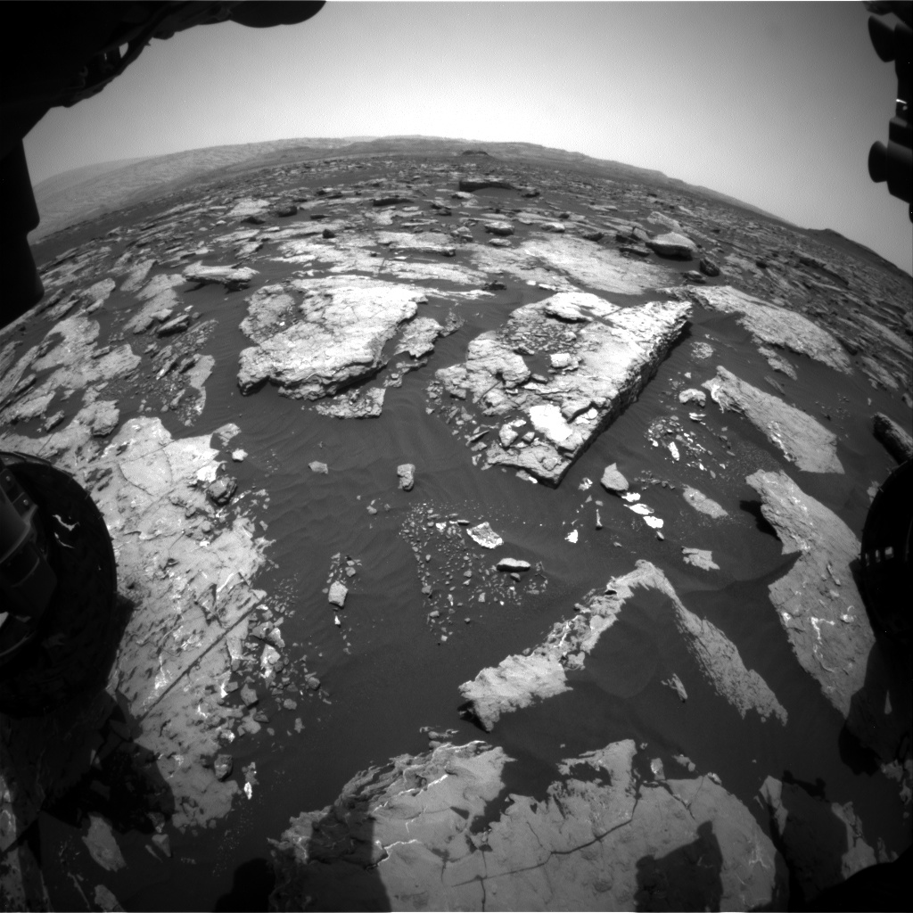 Nasa's Mars rover Curiosity acquired this image using its Front Hazard Avoidance Camera (Front Hazcam) on Sol 1513, at drive 1596, site number 59