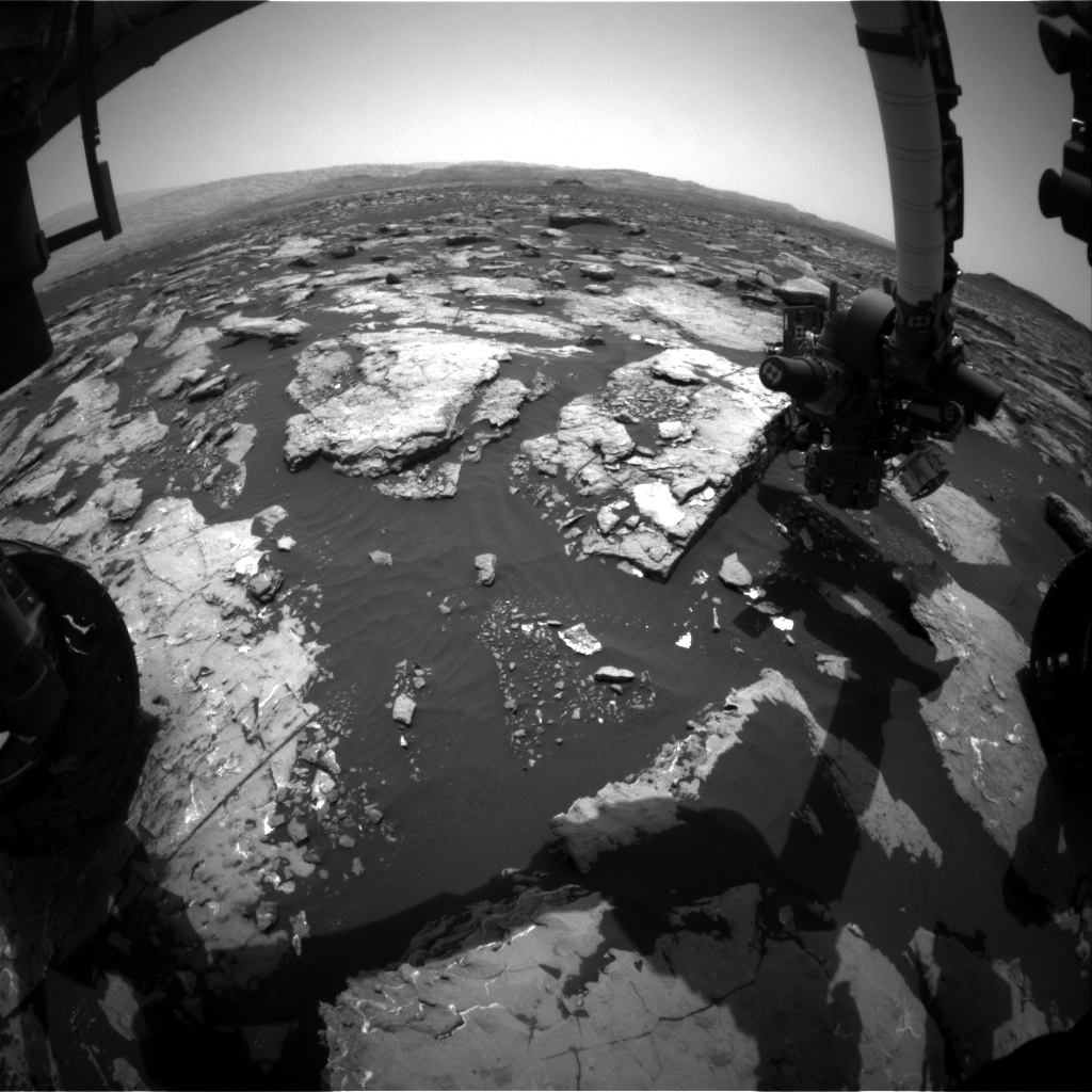 Nasa's Mars rover Curiosity acquired this image using its Front Hazard Avoidance Camera (Front Hazcam) on Sol 1514, at drive 1596, site number 59