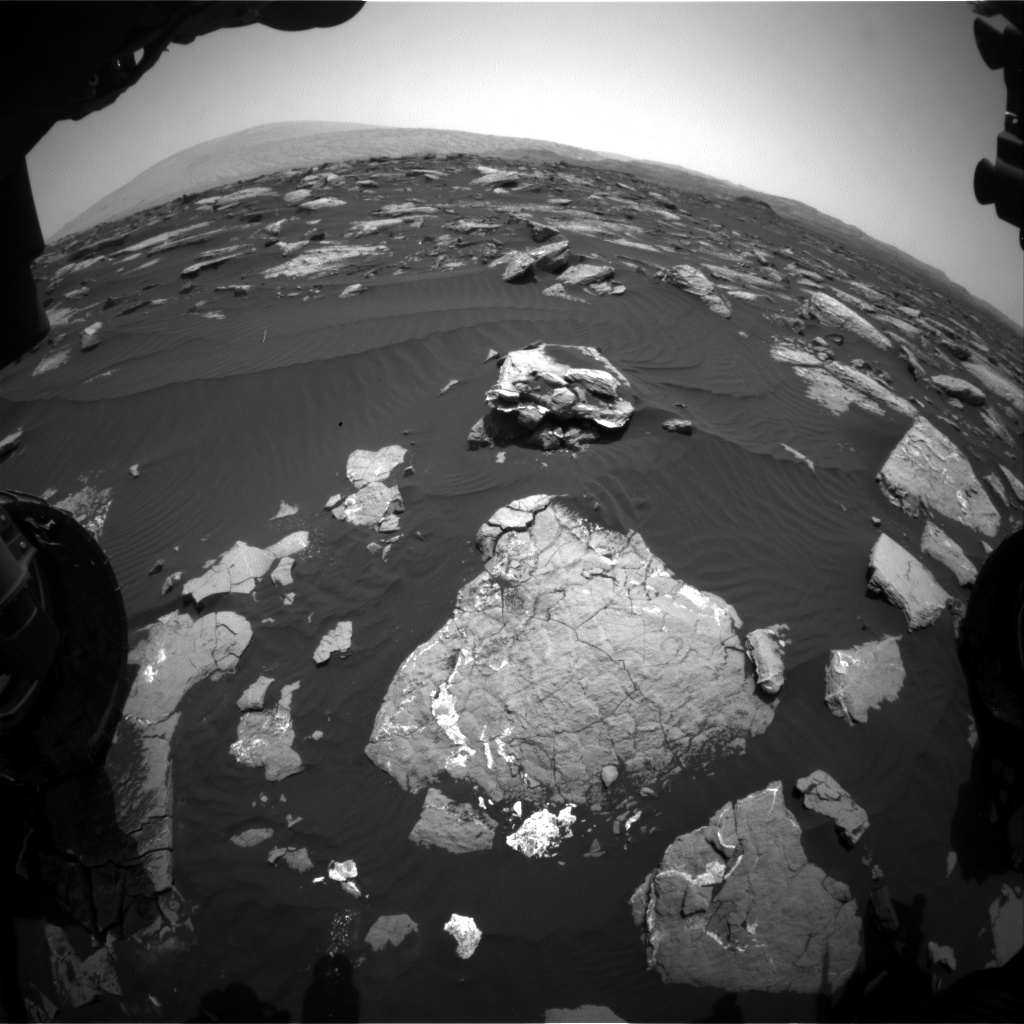 Nasa's Mars rover Curiosity acquired this image using its Front Hazard Avoidance Camera (Front Hazcam) on Sol 1517, at drive 2242, site number 59