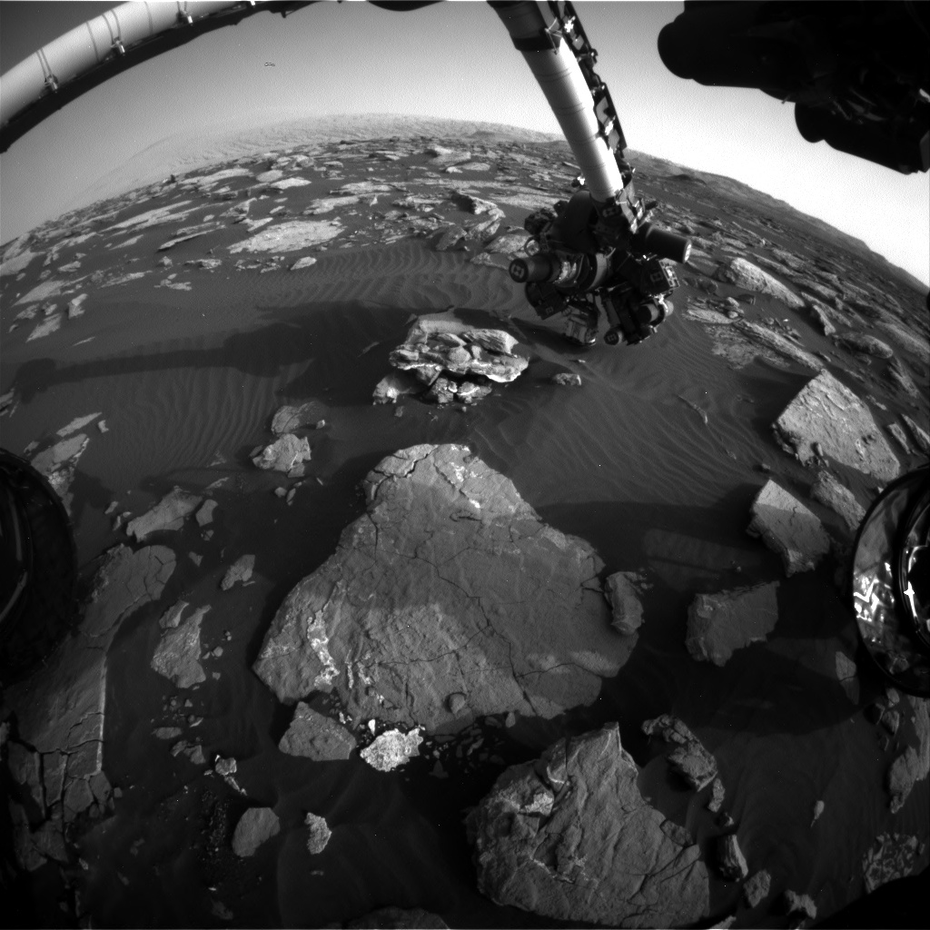 Nasa's Mars rover Curiosity acquired this image using its Front Hazard Avoidance Camera (Front Hazcam) on Sol 1518, at drive 2242, site number 59