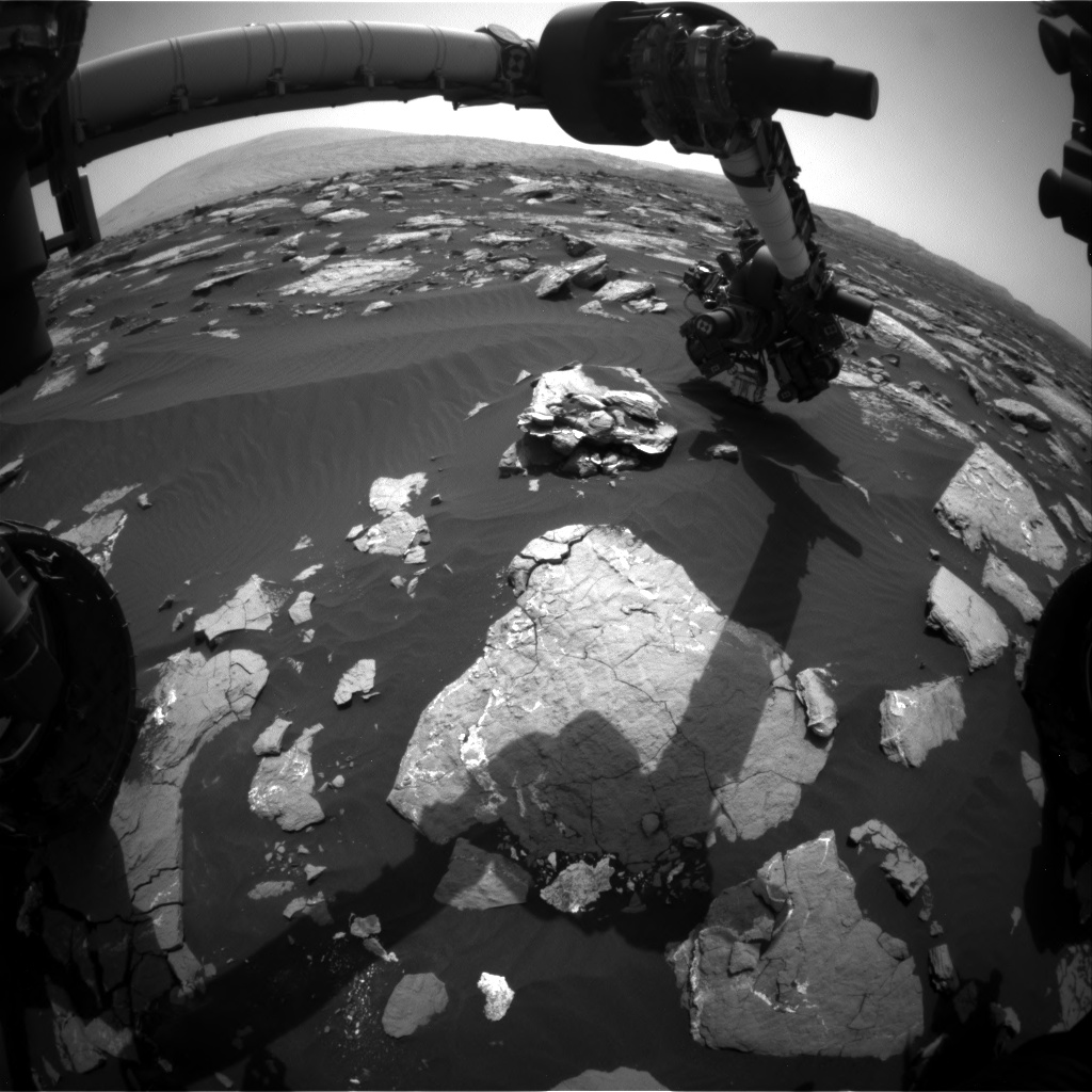 Nasa's Mars rover Curiosity acquired this image using its Front Hazard Avoidance Camera (Front Hazcam) on Sol 1519, at drive 2242, site number 59