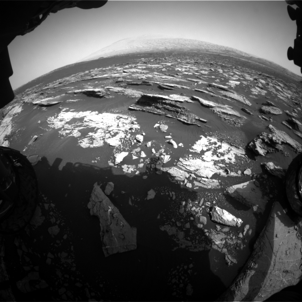 Nasa's Mars rover Curiosity acquired this image using its Front Hazard Avoidance Camera (Front Hazcam) on Sol 1521, at drive 2668, site number 59