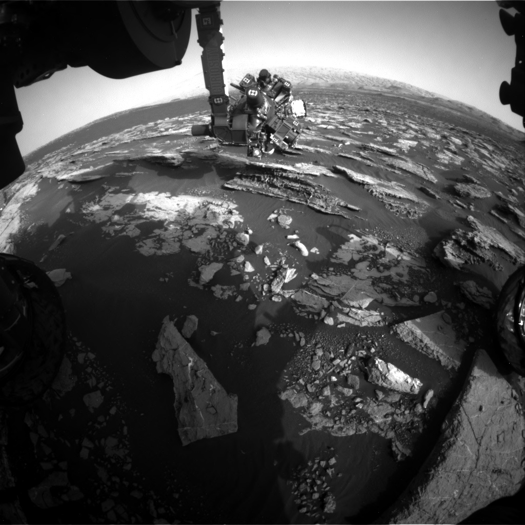 Nasa's Mars rover Curiosity acquired this image using its Front Hazard Avoidance Camera (Front Hazcam) on Sol 1523, at drive 2668, site number 59