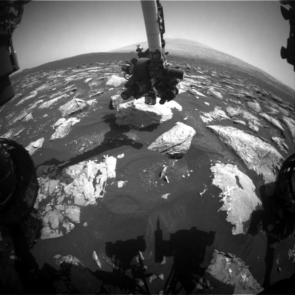 Nasa's Mars rover Curiosity acquired this image using its Front Hazard Avoidance Camera (Front Hazcam) on Sol 1539, at drive 2830, site number 59