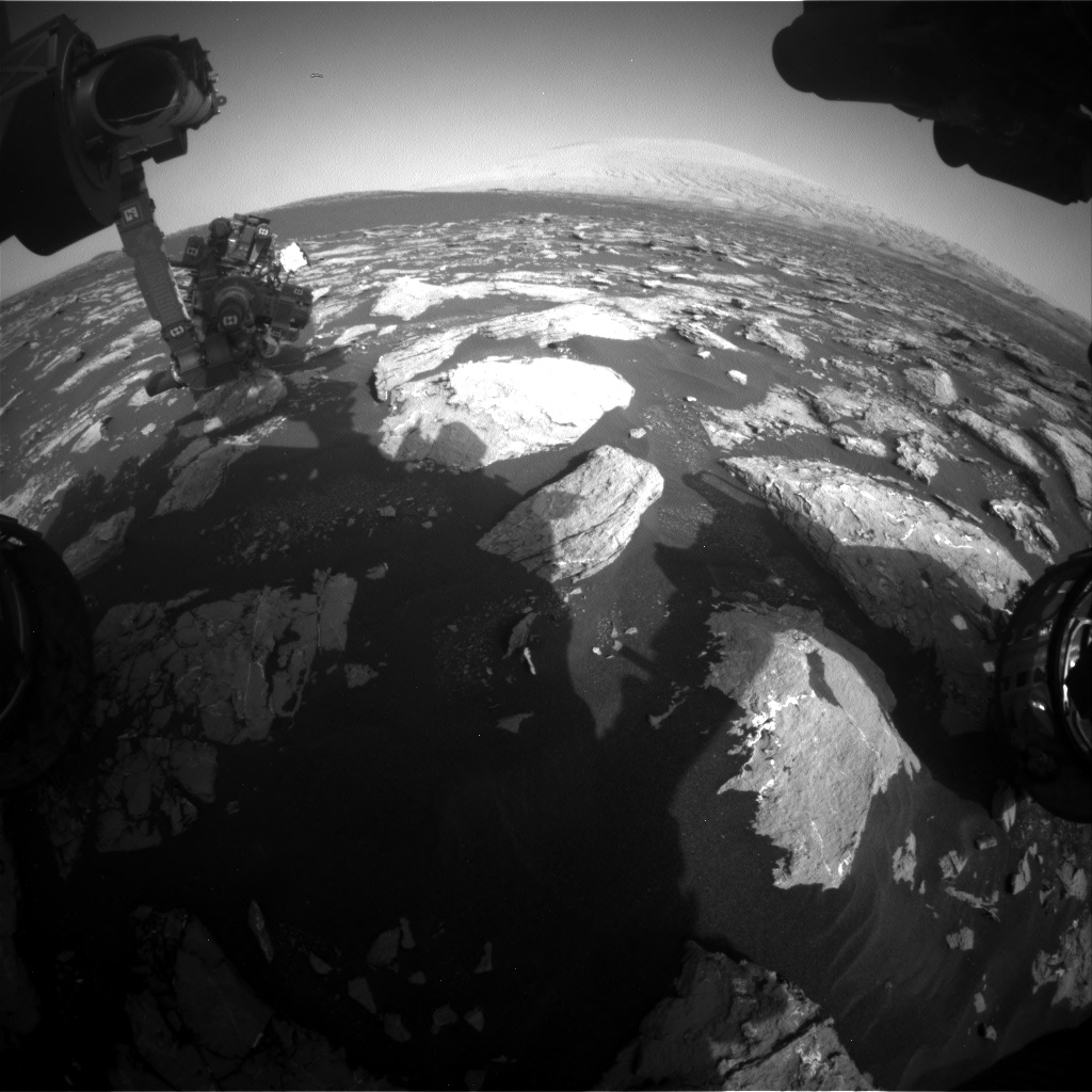 Nasa's Mars rover Curiosity acquired this image using its Front Hazard Avoidance Camera (Front Hazcam) on Sol 1552, at drive 2830, site number 59