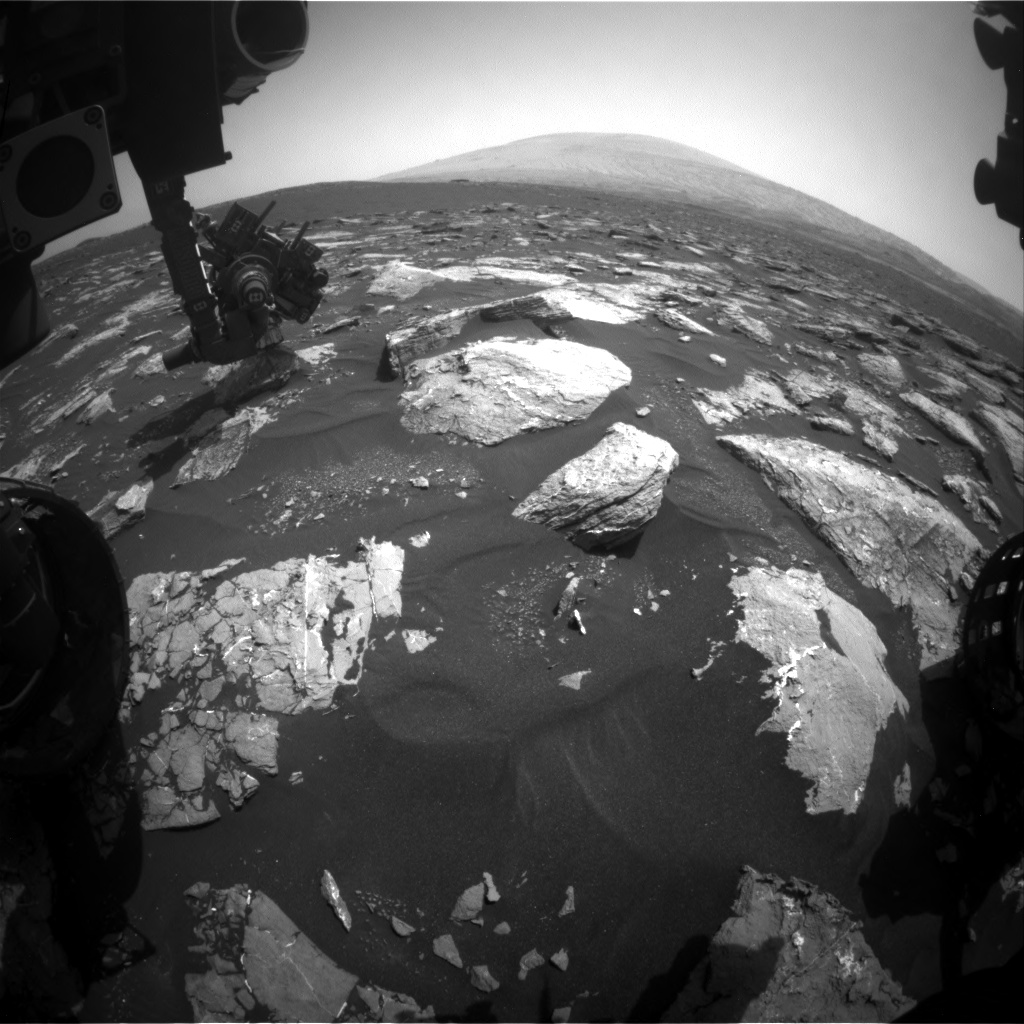 Nasa's Mars rover Curiosity acquired this image using its Front Hazard Avoidance Camera (Front Hazcam) on Sol 1553, at drive 2830, site number 59