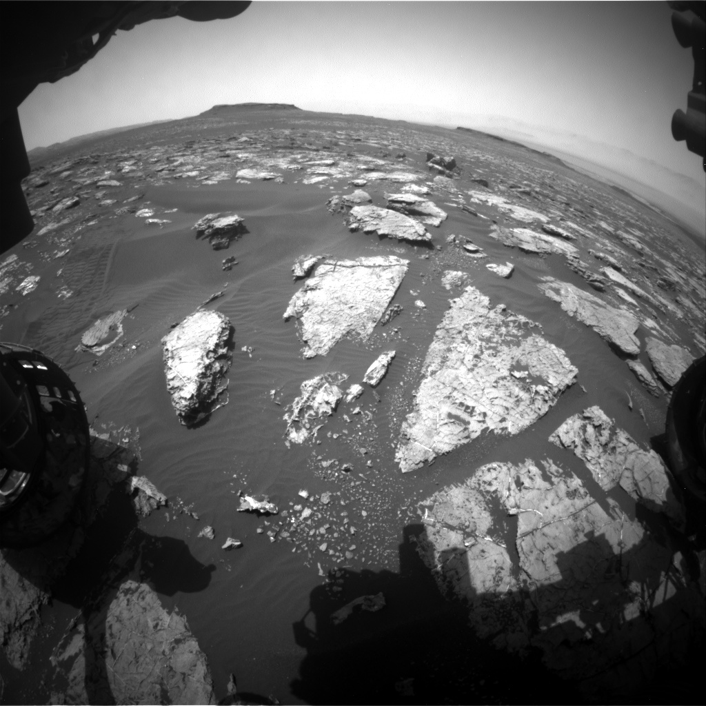 Nasa's Mars rover Curiosity acquired this image using its Front Hazard Avoidance Camera (Front Hazcam) on Sol 1553, at drive 3004, site number 59
