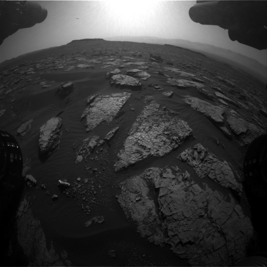 Nasa's Mars rover Curiosity acquired this image using its Front Hazard Avoidance Camera (Front Hazcam) on Sol 1555, at drive 3016, site number 59