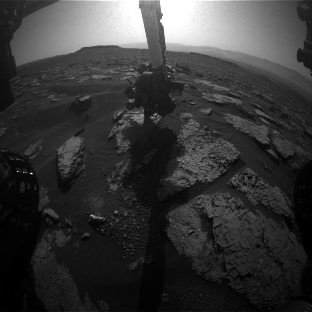 Nasa's Mars rover Curiosity acquired this image using its Front Hazard Avoidance Camera (Front Hazcam) on Sol 1566, at drive 3016, site number 59
