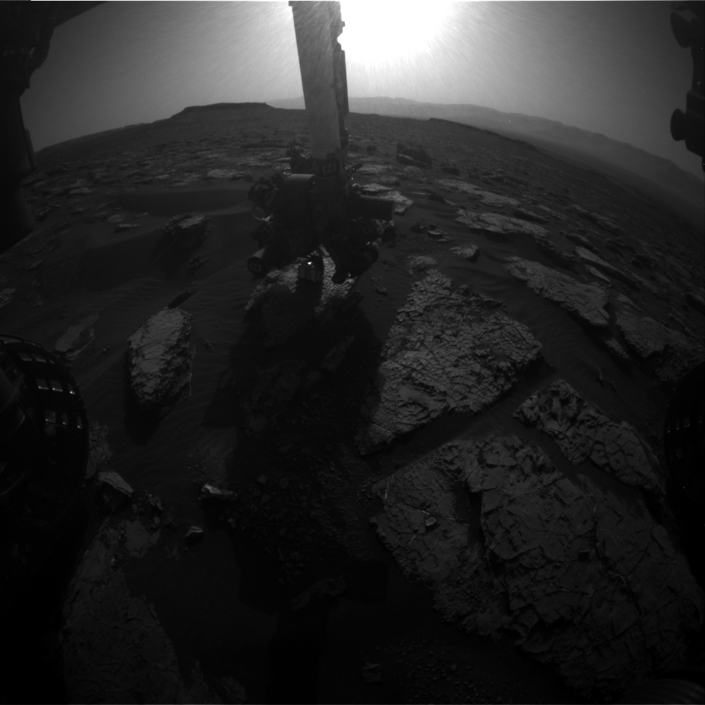 Nasa's Mars rover Curiosity acquired this image using its Front Hazard Avoidance Camera (Front Hazcam) on Sol 1566, at drive 3016, site number 59